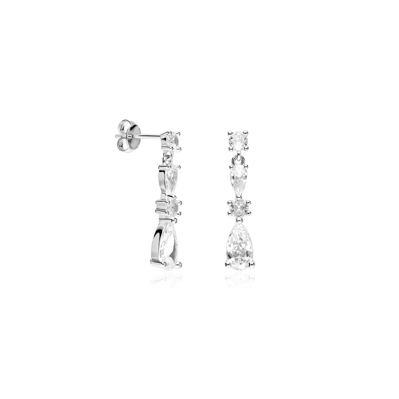 Pendientes Plata primera ley y circonitas "Daphne"