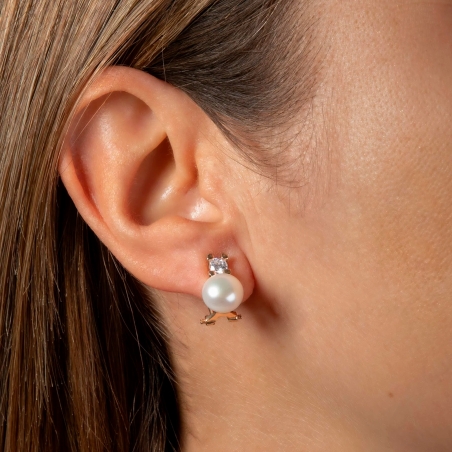 Pendientes Vidal & Vidal circonitas y perlas G3599