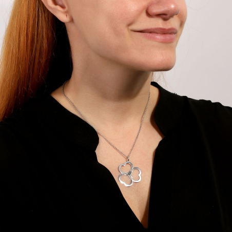 Gargantilla personalizable Plata de primera ley Tréboles "DeDee"