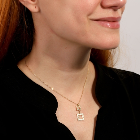 Gargantilla Plata de ley baño Oro 18k "Saers"