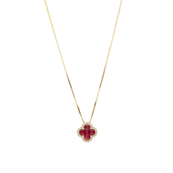 Gargantilla Oro 18k, rubíes y diamantes 0.08cts "Vann"