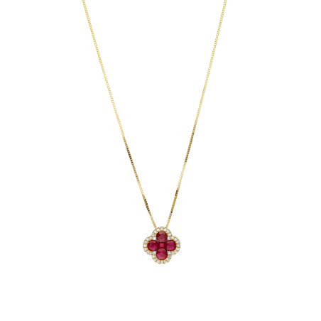 Gargantilla Oro 18k, rubíes y diamantes 0.08cts "Vann"