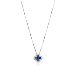 Gargantilla Oro 18k, zafiros y diamantes 0.08cts "Vann"