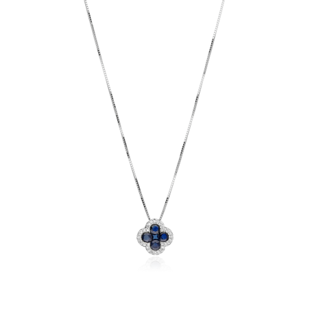 Gargantilla Oro 18k, zafiros y diamantes 0.08cts "Vann"