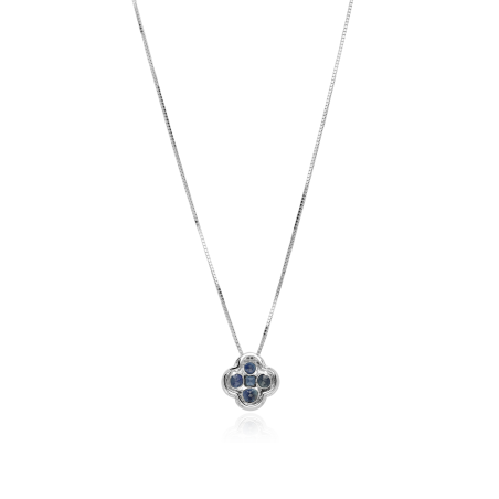 Gargantilla Oro 18k, zafiros y diamantes 0.08cts "Vann"