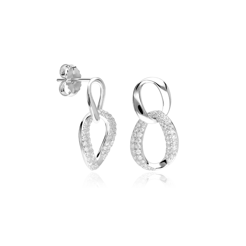 Pendientes Plata primera ley y circonitas "Claudia"