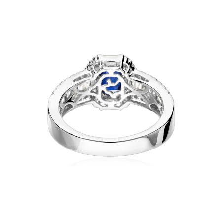 Anillo Oro 18k, zafiro y diamantes 0.96cts "Donfleur"