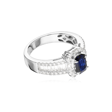 Anillo Oro 18k, zafiro y diamantes 0.96cts "Donfleur"