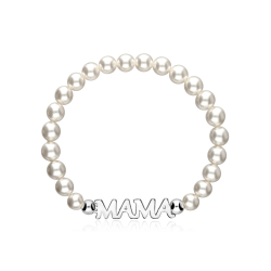 Pulsera personalizable Plata ley y perlas "Elie"