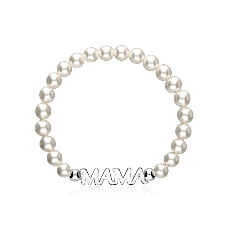Pulsera personalizable Plata ley y perlas "Elie"
