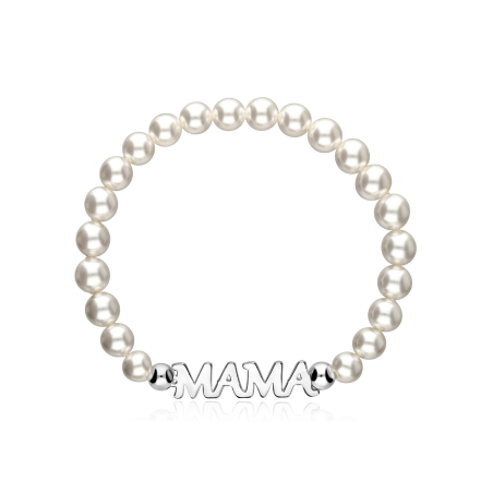 Pulsera personalizable Plata ley y perlas "Elie"