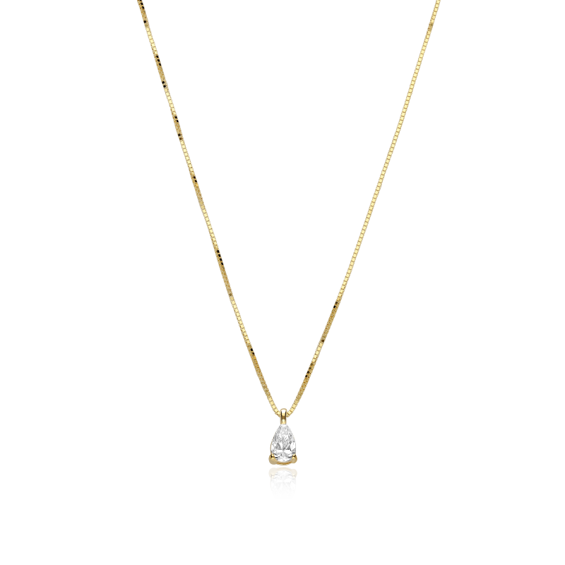 Gargantilla Oro 18k y diamantes 0.20cts "Lágrima"
