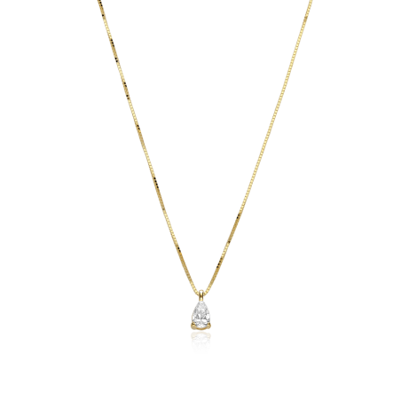Gargantilla Oro 18k y diamantes 0.20cts "Lágrima"