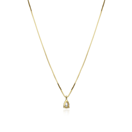 Gargantilla Oro 18k y diamantes 0.20cts "Lágrima"