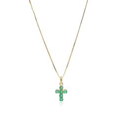 Gargantilla Oro 18k y Esmeraldas "Wiara"