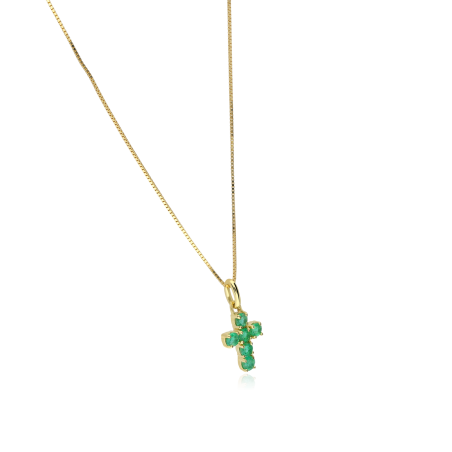 Gargantilla Oro 18k y Esmeraldas "Wiara"