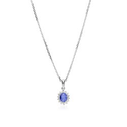 Gargantilla Oro 18k, zafiro y diamantes 0.10cts "Dree"