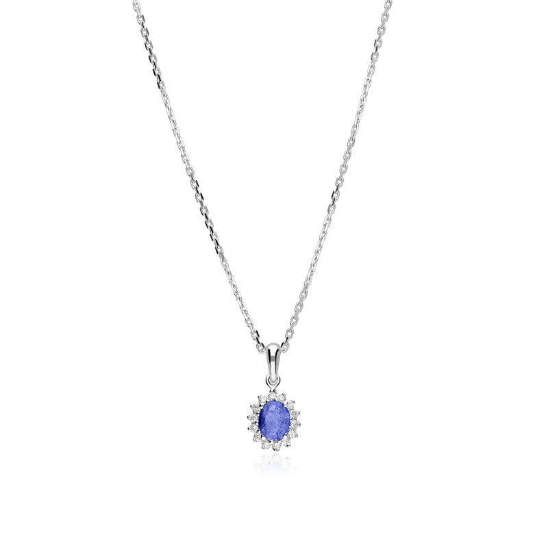 Gargantilla Oro 18k, zafiro y diamantes 0.10cts "Dree"