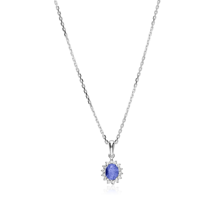 Gargantilla Oro 18k, zafiro y diamantes 0.10cts "Dree"