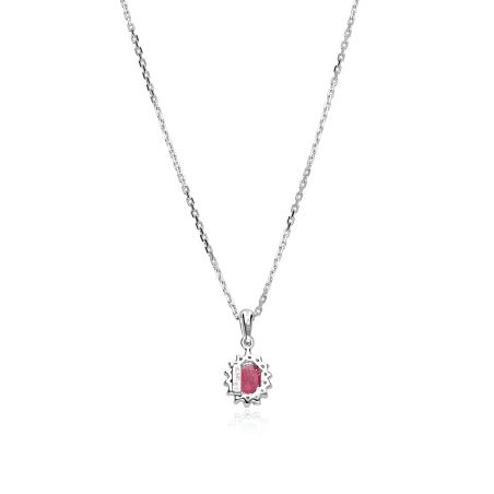 Gargantilla Oro 18k, rubí y diamantes 0.11cts "Dree"