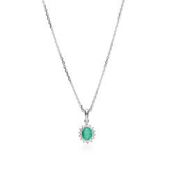 Gargantilla Oro 18k, esmeralda y diamantes 0.12cts "Dree"