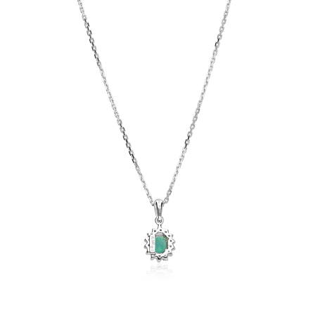 Gargantilla Oro 18k, esmeralda y diamantes 0.12cts "Dree"