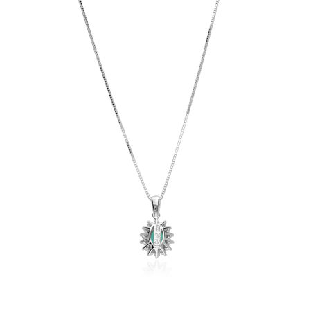 Gargantilla Oro 18k, esmeralda y diamantes 0.15cts "Dree"