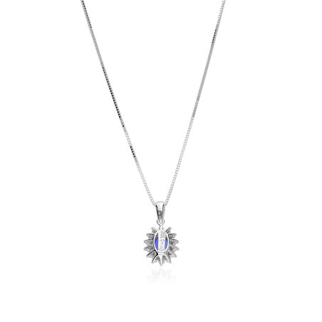 Gargantilla Oro 18k, zafiro y diamantes 0.15cts "Dree"