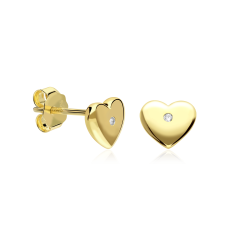 Pendientes Plata primera ley y circonita "San Valentín"