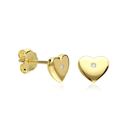 Pendientes Plata primera ley y circonita "San Valentín"