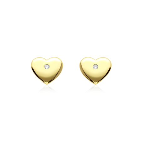 Pendientes Plata primera ley y circonita "San Valentín"