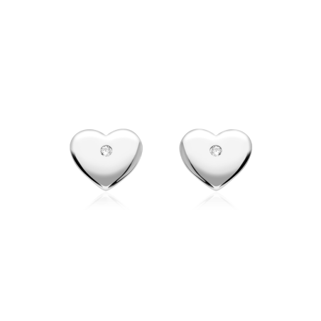 Pendientes Plata primera ley y circonita "San Valentín"