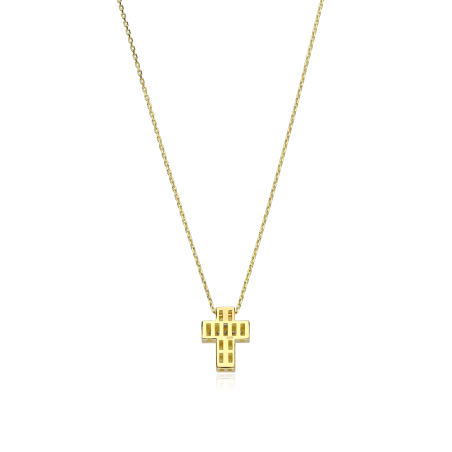 Gargantilla Cruz Oro 18k y Diamantes 0.04cts "Breisach"