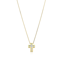 Gargantilla Cruz Oro 18k y Diamantes 0.04cts "Breisach"