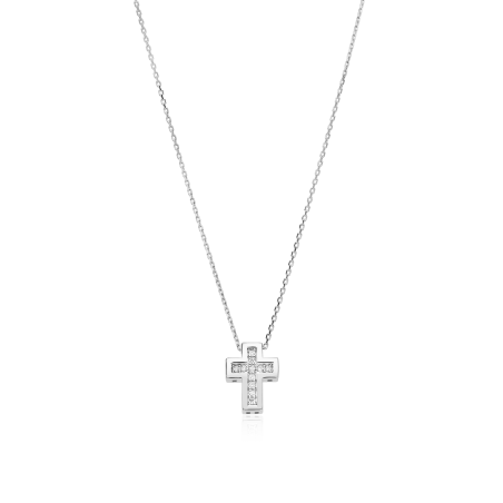 Gargantilla Cruz Oro 18k y Diamantes 0.04cts "Breisach"