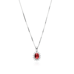 Gargantilla Oro 18k, rubíes y diamantes 0.15cts "Dree"