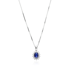 Gargantilla Oro 18k, zafiro y diamantes 0.15cts "Dree"