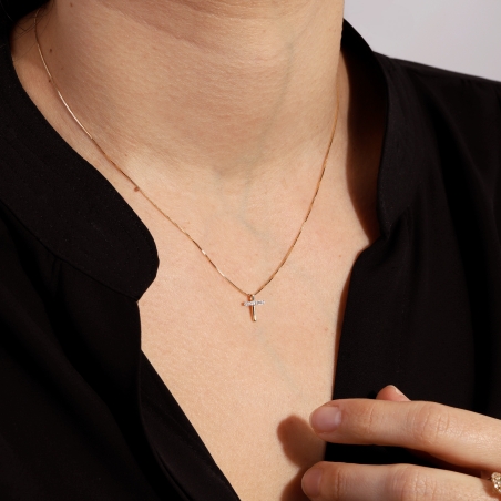 Gargantilla Oro 18k y diamantes 0.022cts "Claridad"