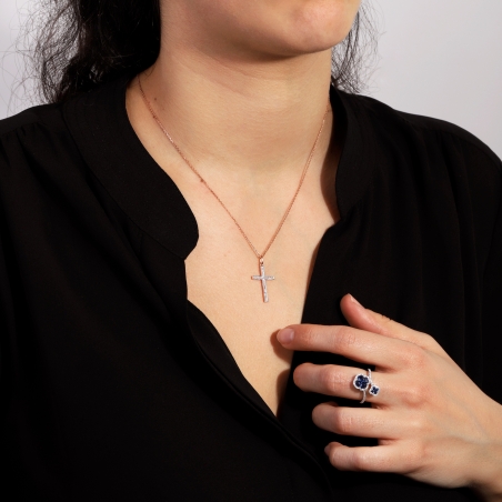 Gargantilla Oro 18k y cruz diamantes 0.09cts "Oture"