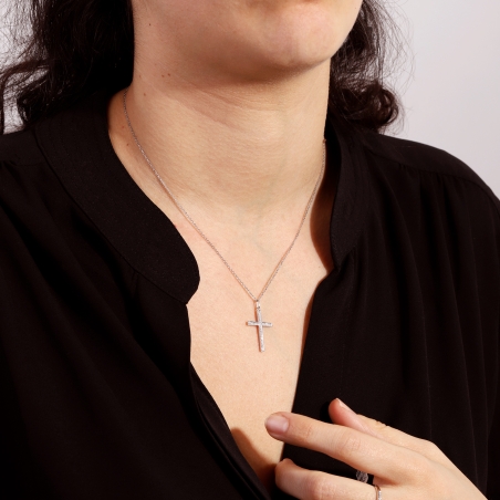 Gargantilla Oro 18k y cruz diamantes 0.09cts "Oture"