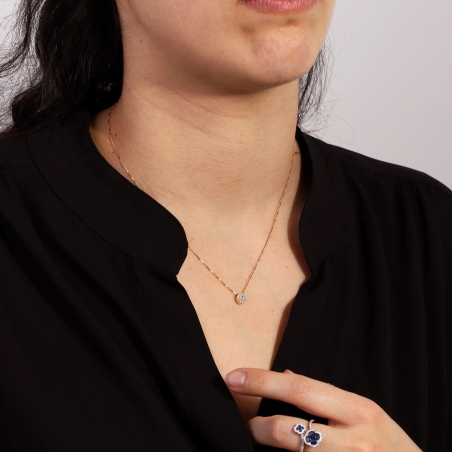 Gargantilla Oro 18k y diamantes 0.20cts "Ovalus"