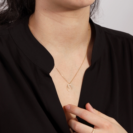 Gargantilla Plata baño Oro 18k y circonitas "Óvame"