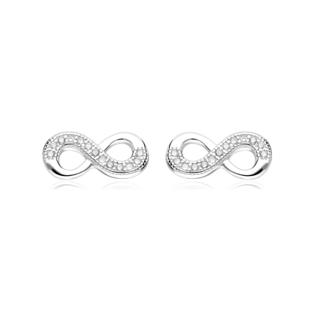 Pendientes Plata ley y circonitas "Mi infinito"