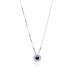 Gargantilla Oro 18k, zafiro y diamantes 0.09cts "Elora"