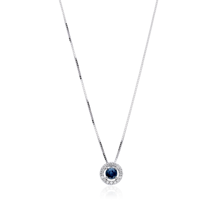 Gargantilla Oro 18k, zafiro y diamantes 0.09cts "Elora"