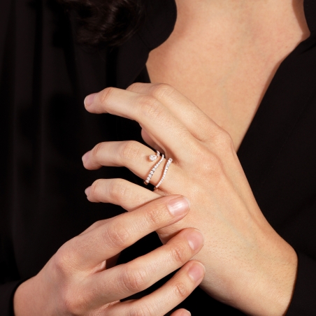 Anillo Oro Rosa 18k y diamantes 0.73cts "Giselle"