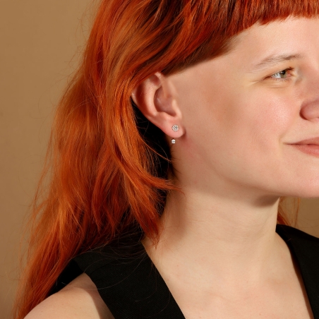 Pendientes desmontables Oro 18k y circonitas "Yuda"