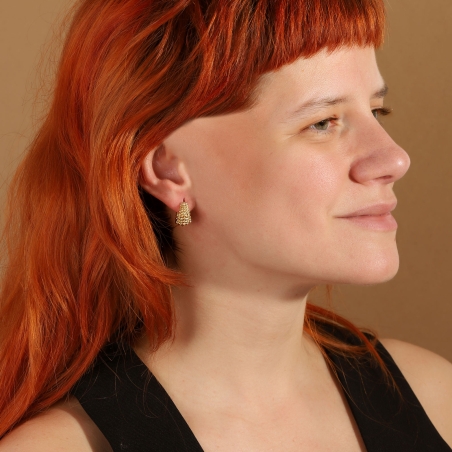 Pendientes Plata baño Oro 18k bolitas "Seiya"