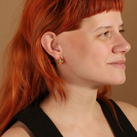 Aros Plata baño Oro 18k "Ondara"