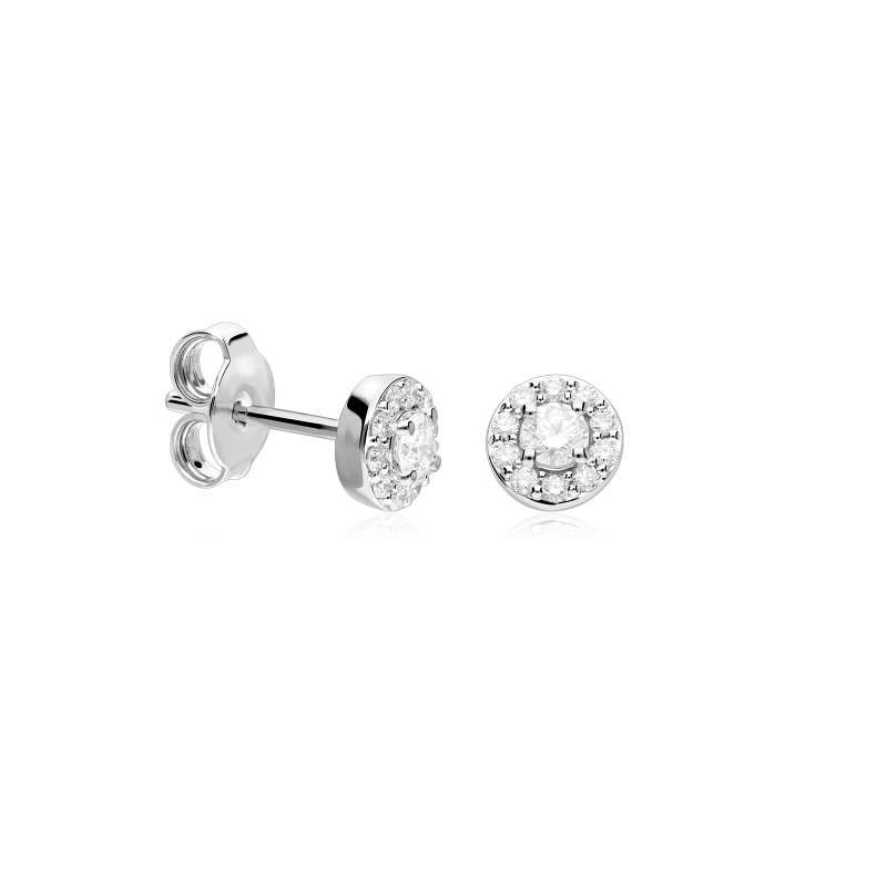 Pendientes Oro blanco 18k y diamantes 0.29cts "Mezis"